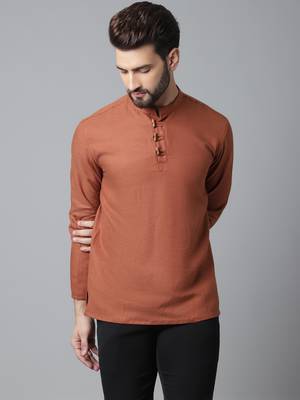 Pure cotton kurta with band collar 2