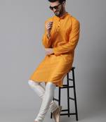 Check kurta with band collar
