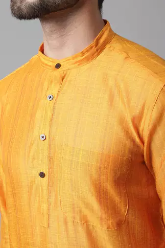 Check kurta with band collar