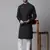 Solid kurta with band collar