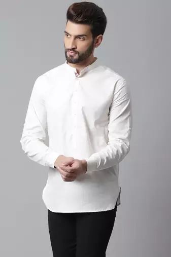 Short kurta with band collar