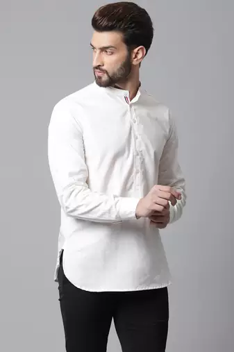 Short kurta with band collar
