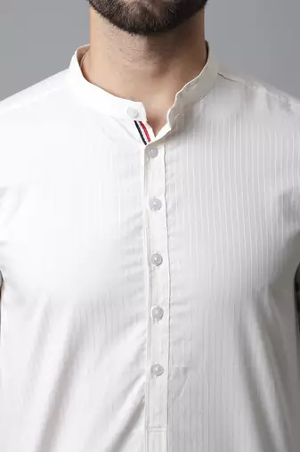 Short kurta with band collar