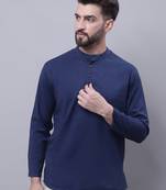 Pure cotton short kurta with band collar