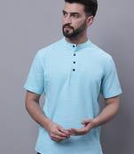Pure cotton short kurta with band collar