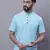 Pure cotton short kurta with band collar