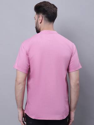 Pure cotton short kurta with band collar 3