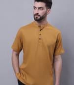 Pure cotton short kurta with band collar