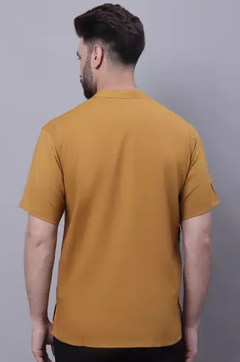 Pure cotton short kurta with band collar