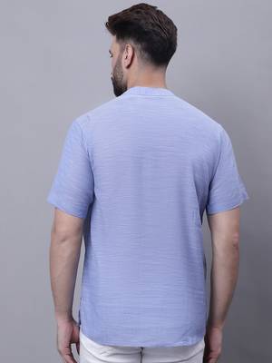 Pure cotton short kurta with band collar 2