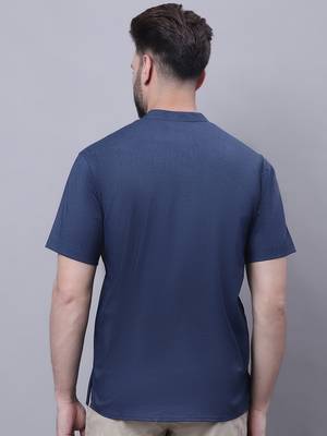 Pure cotton short kurta with band collar 3