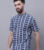 Pure cotton short kurta with band collar