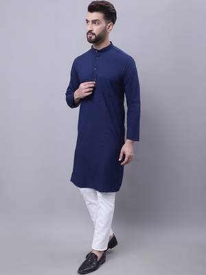 Pure cotton kurta with band collar 2