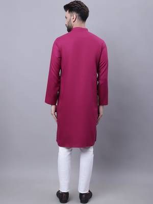 Pure cotton kurta with band collar 2