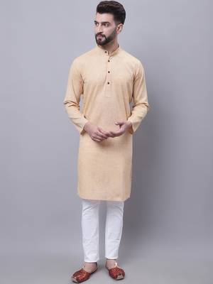 Pure cotton kurta with band collar 1