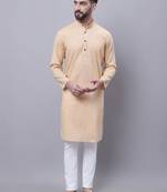 Pure cotton kurta with band collar