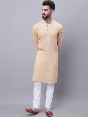 Pure cotton kurta with band collar 2