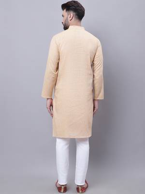 Pure cotton kurta with band collar 3