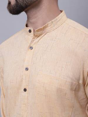 Pure cotton kurta with band collar 4