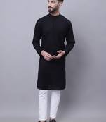 Pure cotton kurta with band collar