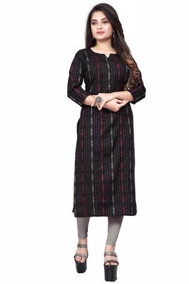 Textile cloth women's black color cotton printed kurta 5