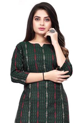 Textile cloth women's green color cotton printed kurta 4