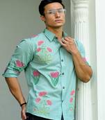 Hatheli floral printed cotton casual shirt