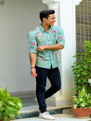 Hatheli floral printed cotton casual shirt 2