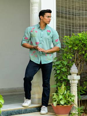Hatheli floral printed cotton casual shirt 3
