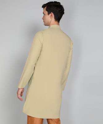 Solid Cream Cotton Blend Nawabi With Paijama 4