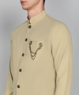 Solid Cream Cotton Blend Nawabi With Paijama 5