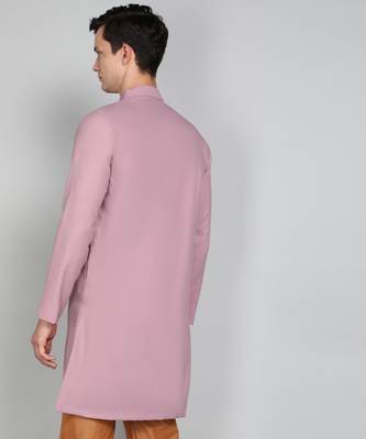 Solid Pink Cotton Blend Nawabi With Paijama 4