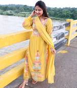 Designer Party Wear Look Top, Palazzo & Dupatta Set