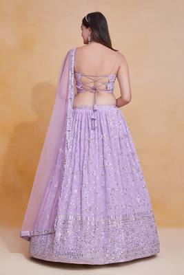 Designer Lavender Lehenga Choli Indian Bollywood Style Wedding Party Wear Lehenga Choli For Women 4