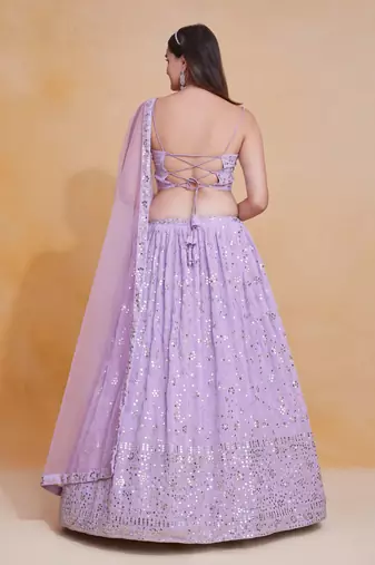 Designer Lavender Lehenga Choli Indian Bollywood Style Wedding Party Wear Lehenga Choli For Women