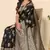 Women'S Black Faux Banarasi Style Silk Blend Jacquard Woven Golden Zari Butta Saree With Blouse Piece
