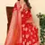 Red Faux Banarasi Style Silk Blend Jacquard Woven Golden Zari Butta Saree With Blouse Piece