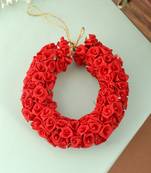 Bright red handmade flowers hair accessory set