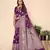 Purple Silk Blend Zari Woven Saree