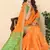 Women'S Orange Jacquard Cotton Blend Golden Zari Butta Butti Woven Maheshwari Saree With Blouse Piece