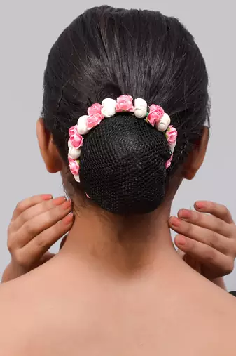 Pink white bridal hair vine