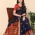 Navy Blue and Red Banarasi Art Silk Saree with Zari Work