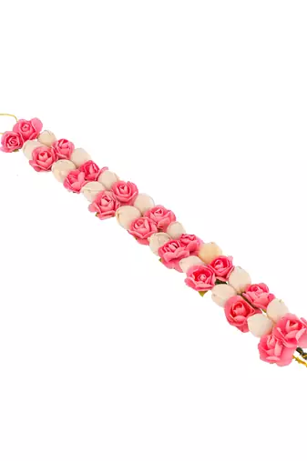 Pink white bridal hair vine