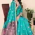 Aqua Blue Jacquard Cotton Blend Woven Maheshwari Saree With Blouse Piece