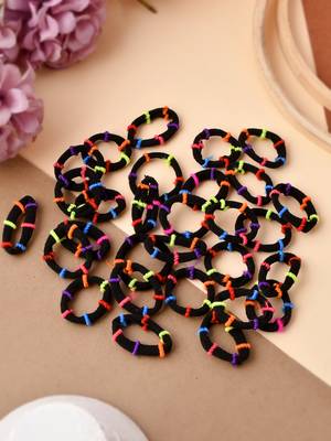 Set of 30 black rubberband ponytail holder 1