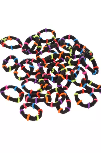 Set of 30 black rubberband ponytail holder