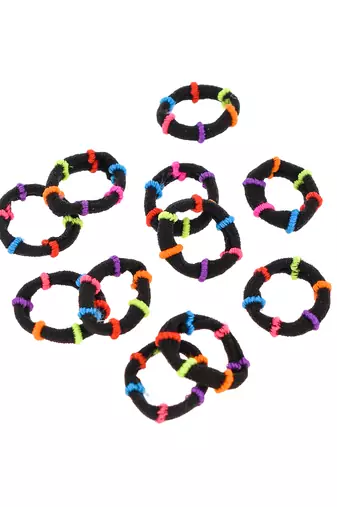Set of 30 black rubberband ponytail holder