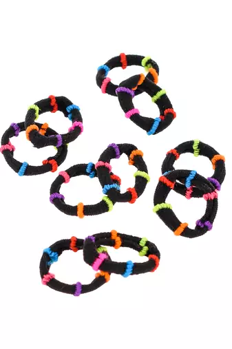 Set of 30 black rubberband ponytail holder