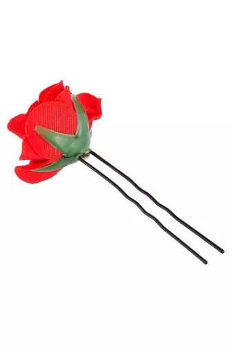 Set of 10 red floral u pin hair accessory set