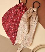 Set of 2 satin scarf rubberband